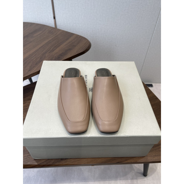 플랫 사각토 뮬 슈즈