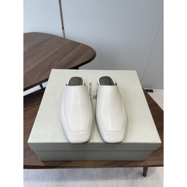 플랫 사각토 뮬 슈즈