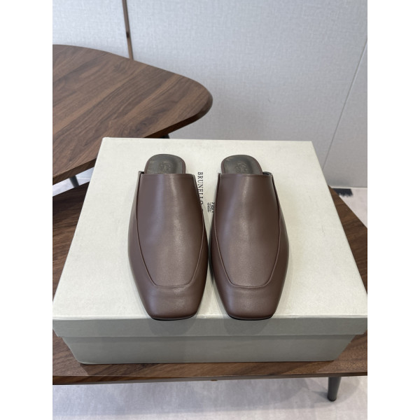 플랫 사각토 뮬 슈즈