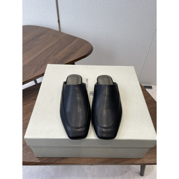 플랫 사각토 뮬 슈즈