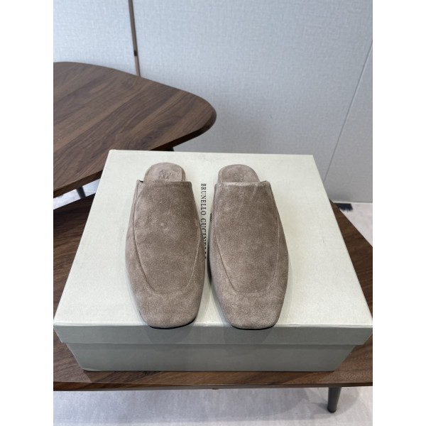 플랫 사각토 뮬 슈즈