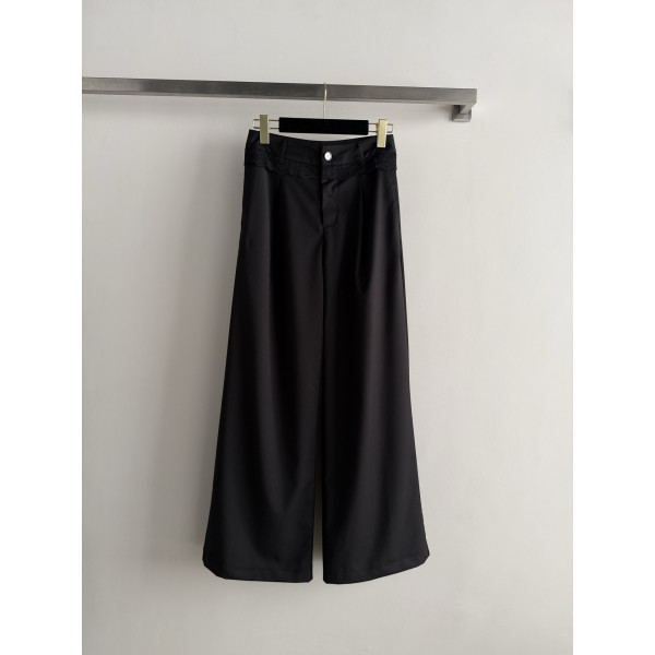 레이스 에지 스트레이트 루즈 팬츠