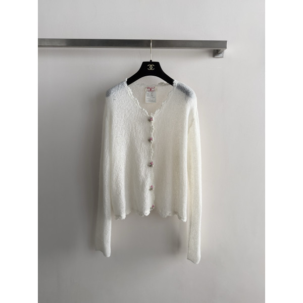 V넥 니트 오픈 카디건