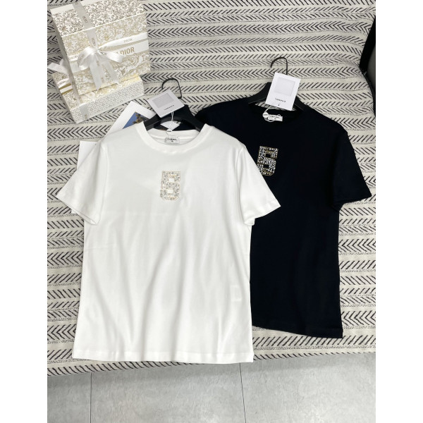 금박 5호 손수제봉 알파벳 패턴 티셔츠