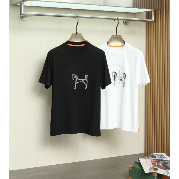 라운드넥 코튼 숏슬리브 T셔츠