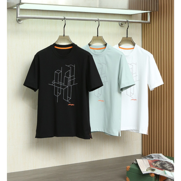 라운드넥 코튼 반팔 티셔츠