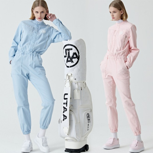 유타 파스텔 헨리넥 코튼 점프수트