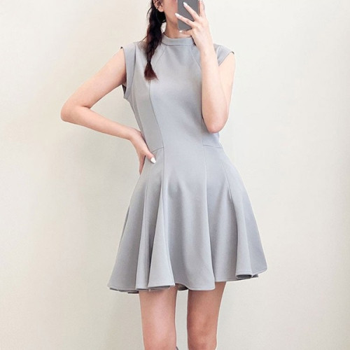 사우스케이프 여성 리본 민소매 플레어 원피스