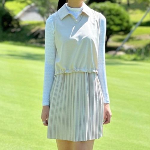 랑방블랑 여성 발수 레이어드 플리츠 원피스 BA 23618