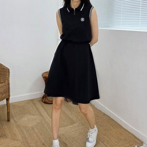 지포어 스트링 우븐 원피스