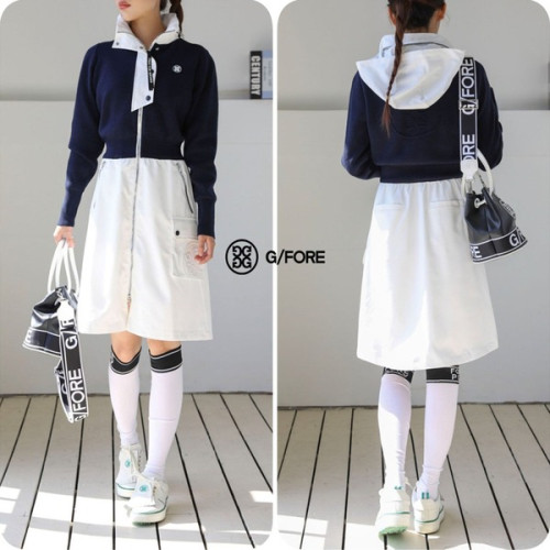 지포어 니트 슬라브 짚 드레스