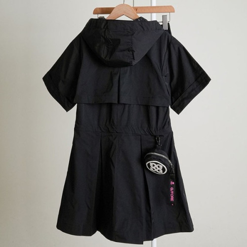 지포어 여성 하프 슬리브 후드 풀집업 원피스