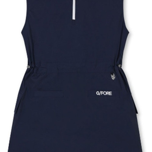 지포어 여성 포켓 슬리브리스 스트링 원피스