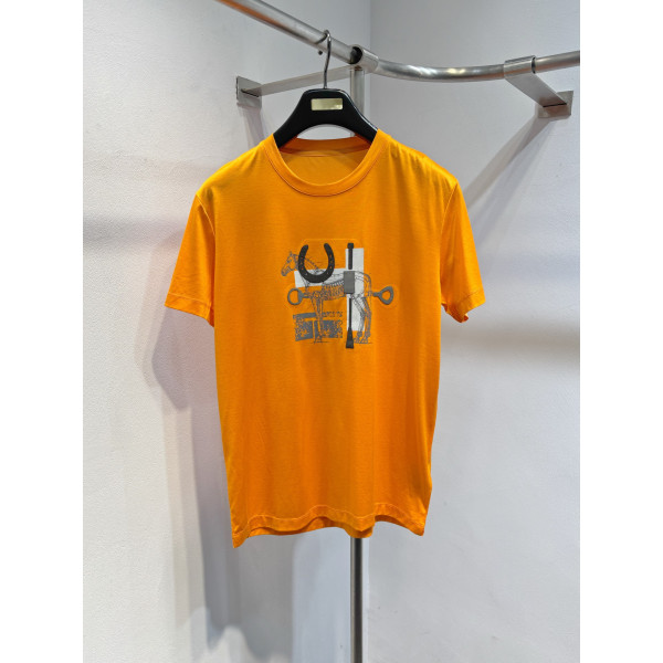 패턴 인화 라운드넥 반팔