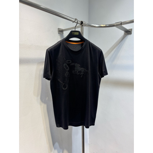 패턴 인화 라운드넥 반팔