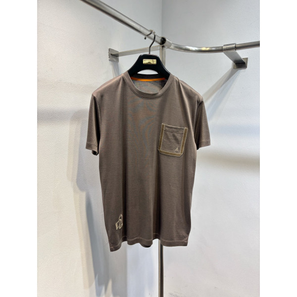 패턴 인화 라운드넥 반팔