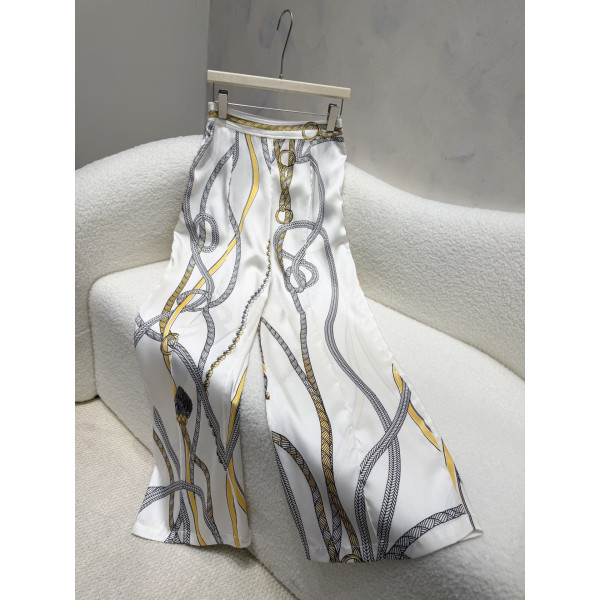 실크 인화 스트레이트 팬츠