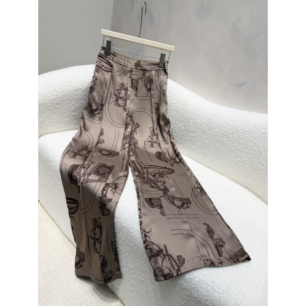 실크 인화 스트레이트 팬츠