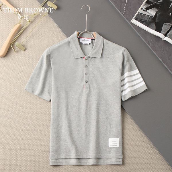 TB 클래식 4줄 주지 턴다운 칼라 반팔