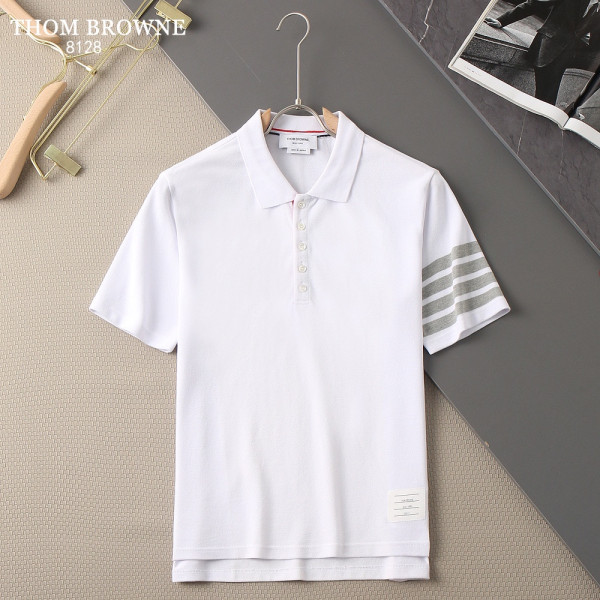 TB 클래식 4줄 주지 턴다운 칼라 반팔