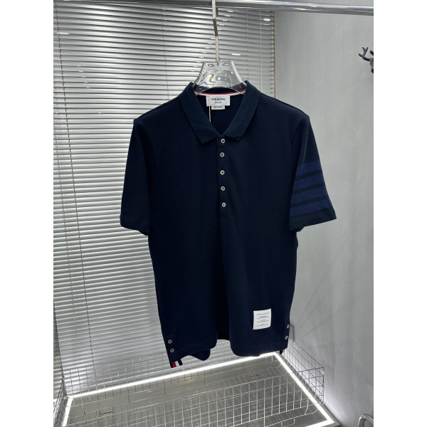 TB 주지 색직 간 플립 칼라 반팔