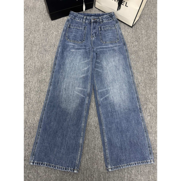 포켓 스트레이트 레귤러 데님 팬츠