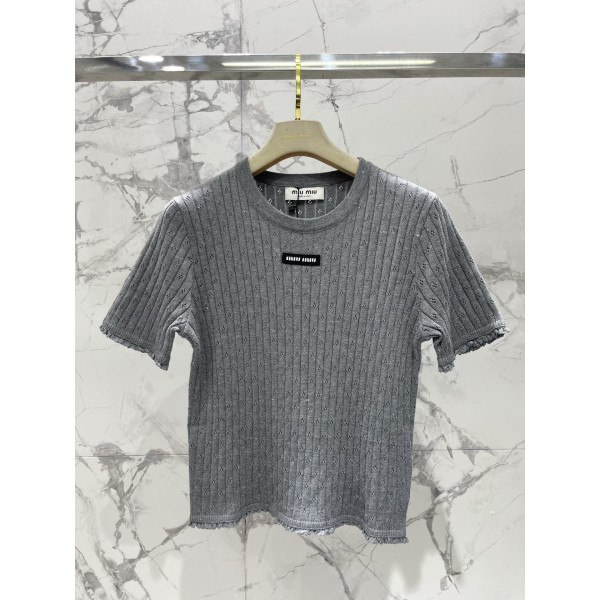 법식 레이스 꽃 테두리 리브 털 니트