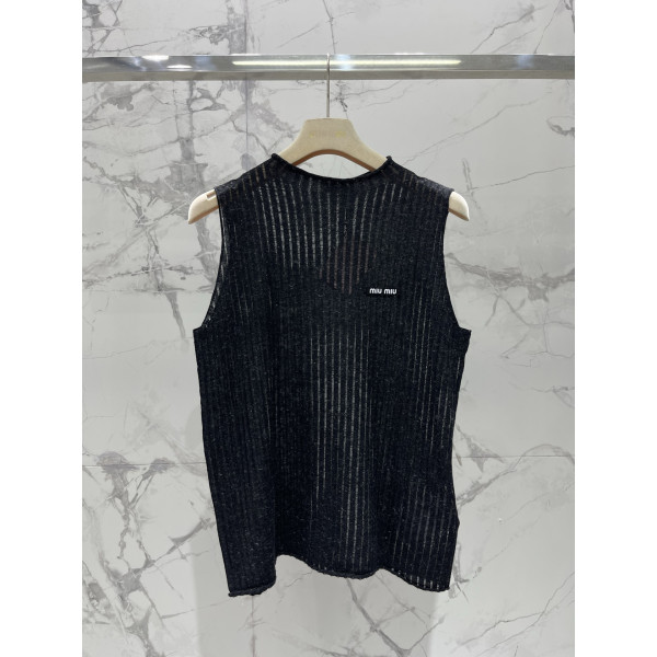 하이넥 니트 무소매 베스트