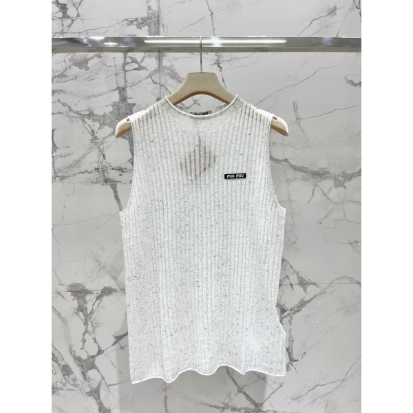 하이넥 니트 무소매 베스트