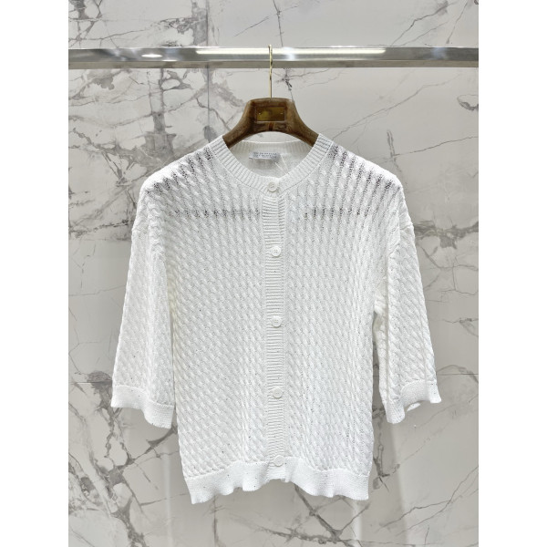 레저 메쉬 시퀸 트위스트 니트 오픈 카디건