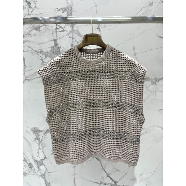 빛나는 조각 스트라이프 루즈 오픈워크 니트 셔츠