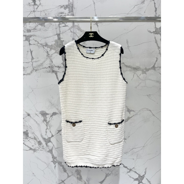 휴양지 스타일 레이스 자수 니트 원피스