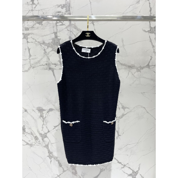 휴양지 스타일 레이스 자수 니트 원피스