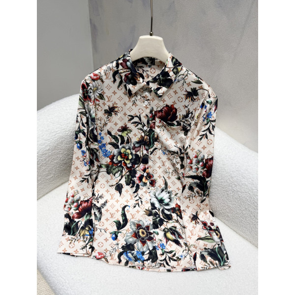 암문 꽃무늬 인화 셔츠