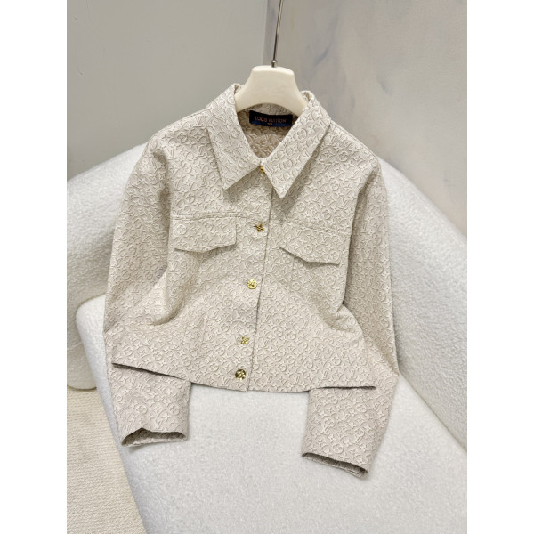 모노그램 플라워 프린트 데님 재킷