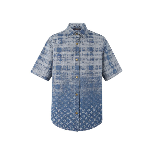 통체 격문 제화 데님 셔츠