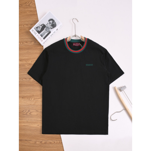 클래식 레드 그린 스트라이프 칼라 셔츠