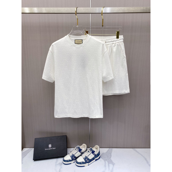 클래식 풀 프린트 반팔 티셔츠 반바지 세트