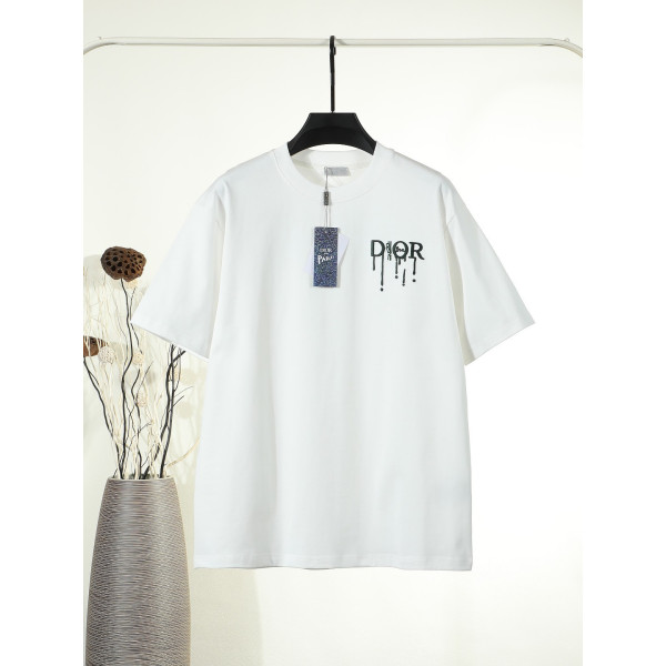 가슴 앞 레이스 자수 무거운 공예 남녀공용 반팔