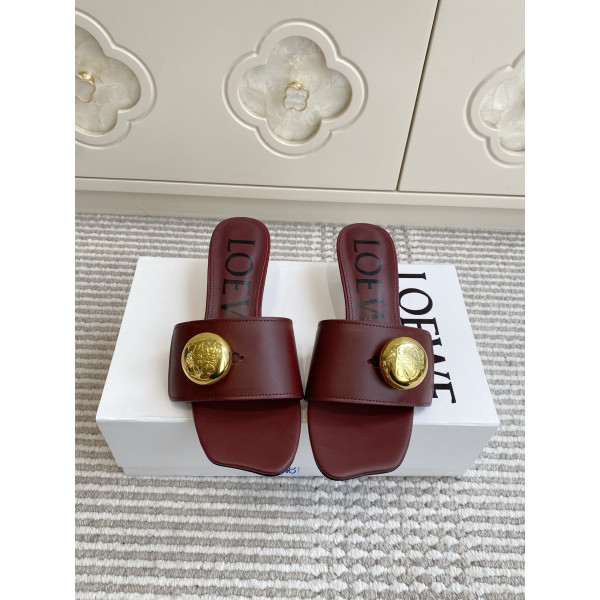 페블 골드 버클 스퀘어 토 캣힐 샌들