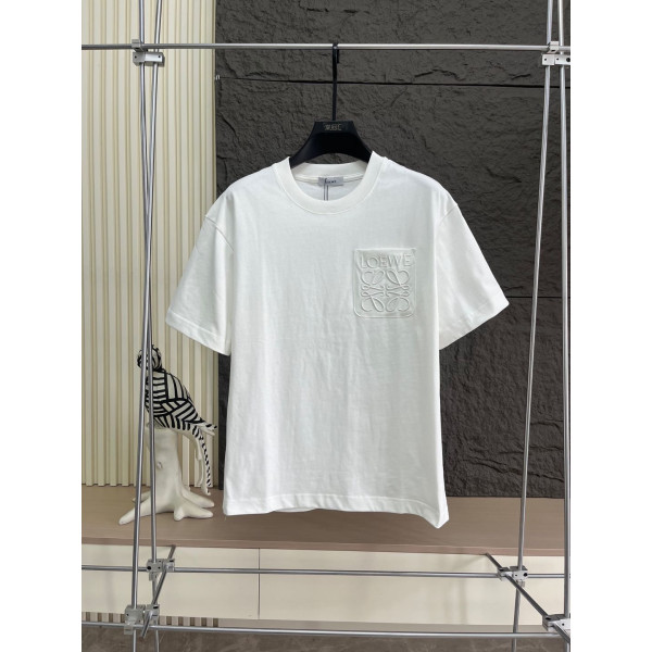 300g 순면 워싱 포켓 자수 커플 숏슬리브