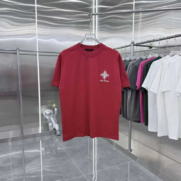 다이아몬드 패치 자수 라운드넥 반팔 티셔츠