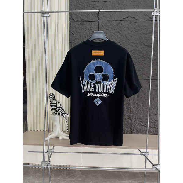 300g 순면 워싱 중공 만침자수 패치 데님 바늘쇼 커플 숏티