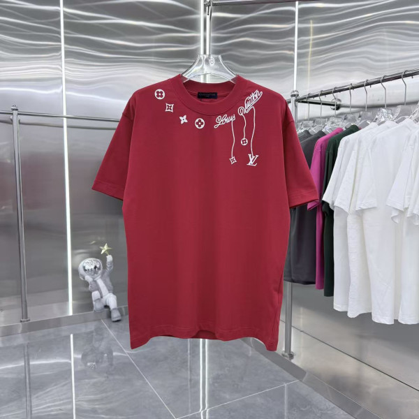 목 부분 3D 입체 드립 젤 라운드넥 반팔 티셔츠