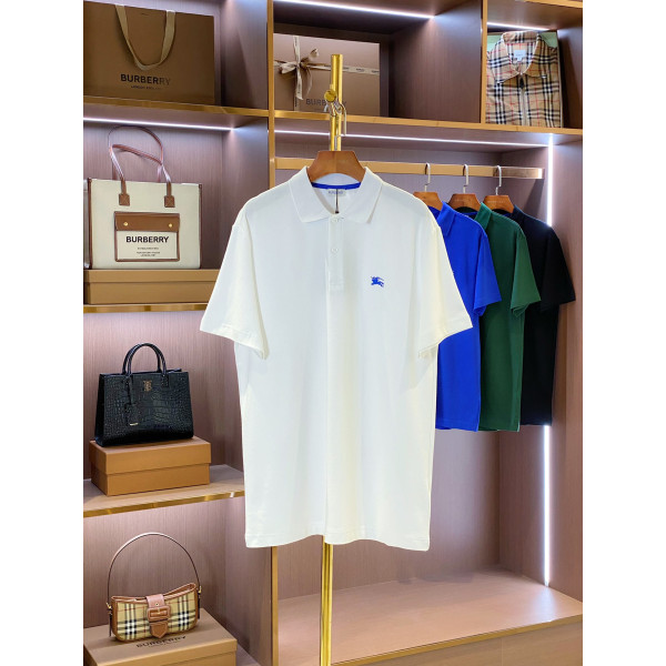 작은 말 자수 펄 지 면 반팔 폴로셔츠