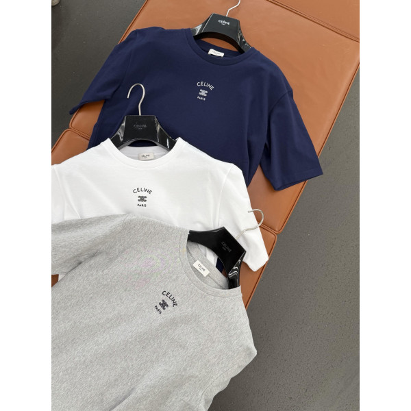 알파벳 개선문 자수 로고 반팔 티셔츠