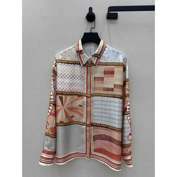 Palefroi Remix 패턴 포지셔닝 인화 실크 셔츠
