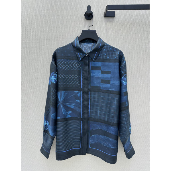 Palefroi Remix 패턴 포지셔닝 인화 실크 셔츠