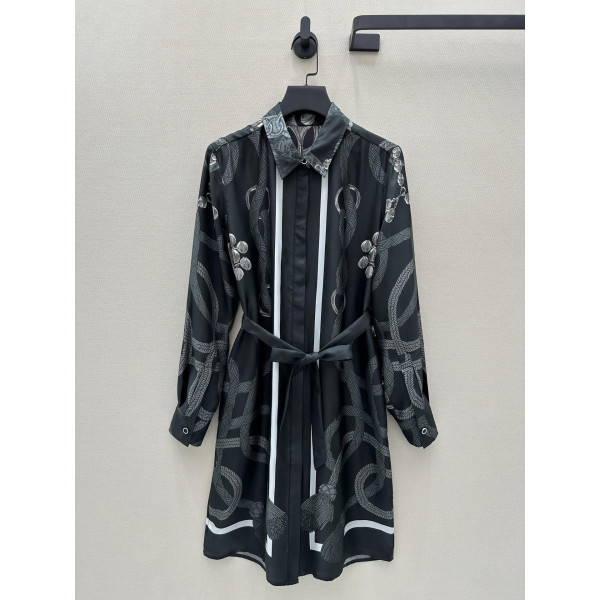 셔츠 칼라 실크 원피스