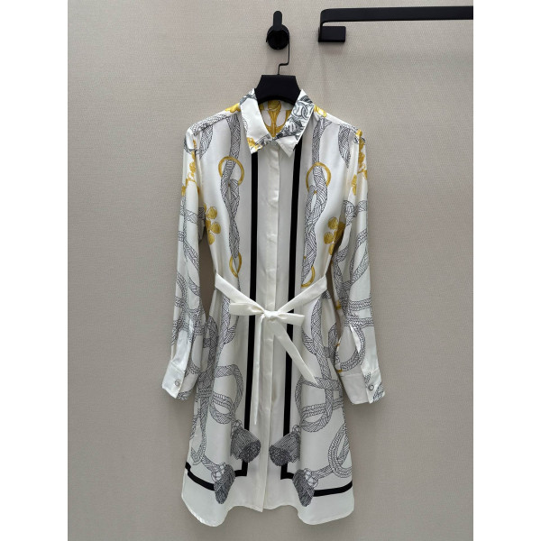 셔츠 칼라 실크 원피스